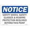 Signmission OSHA Sign, Shoes Glasses & Hearing Protection, 10in X 7in Decal, 10" W, 7" H, Landscape OS-NS-D-710-L-18221 - alternate 1